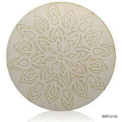 MDF DIY Painting Pre-Marked Round Rangoli 12In MDP12-02