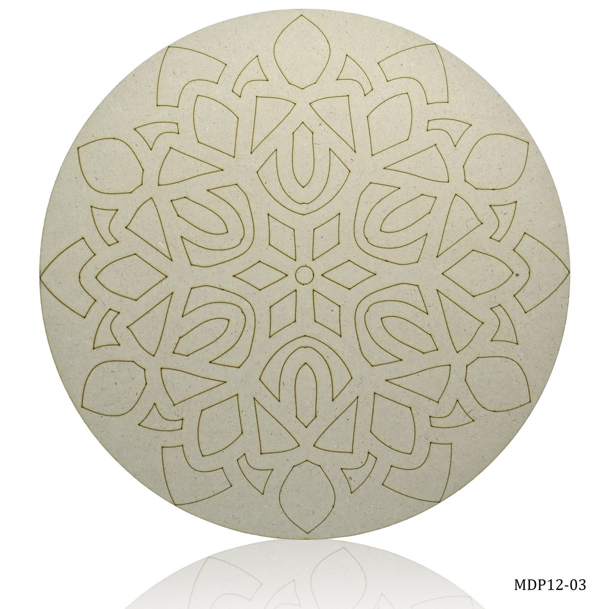 MDF DIY Painting Pre-Marked Round Rangoli 12In MDP12-03