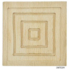 3D Wooden Tea Coaster Square 3WTC09