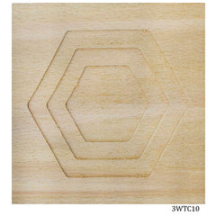 3D Wooden Tea Coaster Square 3WTC10