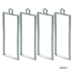 Diy Metal Imitation 4Pcs Silver Rectangle JRDA17