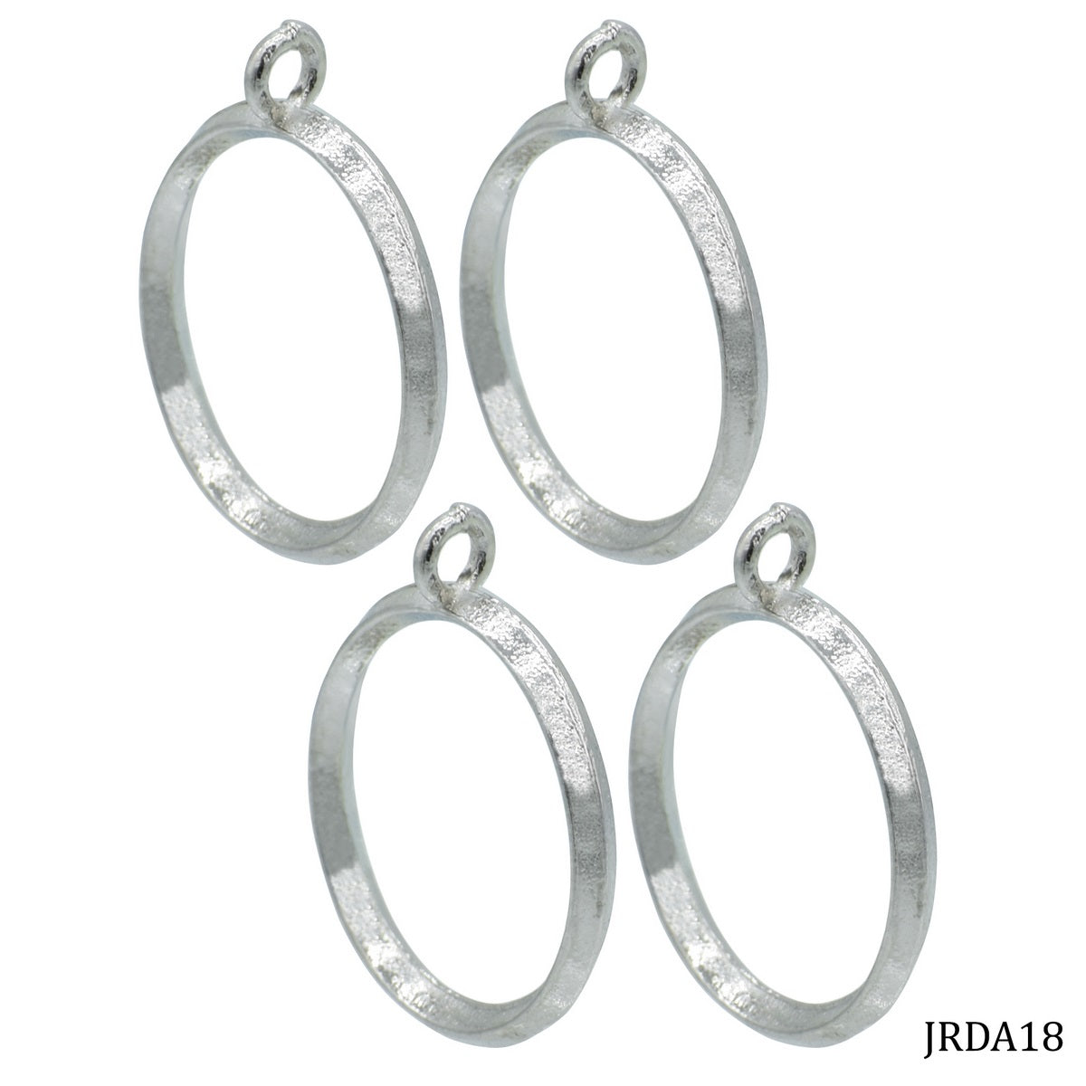 Diy Metal Imitation 4Pcs Silver Round Small JRDA18