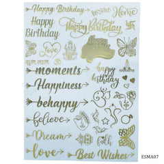 EP Sticker Metal A5 Happy Birthday Design ESMA07