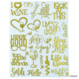 EP Sticker Metal A5 I Love Wine Design ESMA05