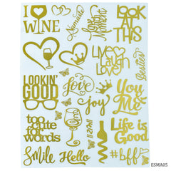 EP Sticker Metal A5 I Love Wine Design ESMA05