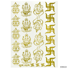 EP Sticker Metal Kalash 2 Design Ganesh Sawastik ESMA18
