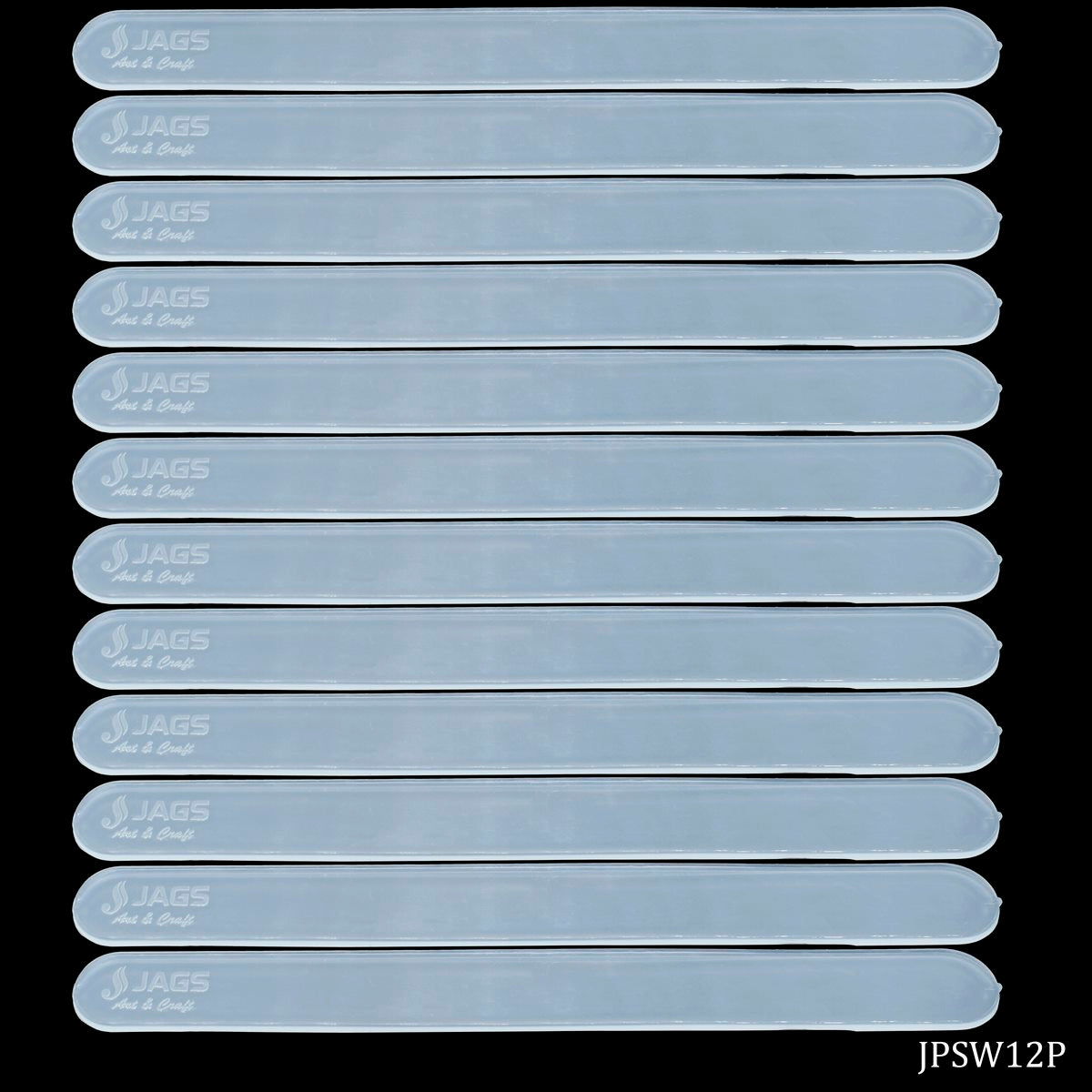 Jags Plastic Stick White 12Pcs Set JPSW12P