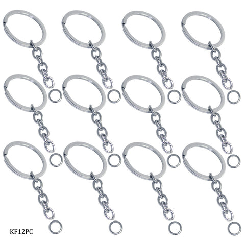 Key Chain Fitting Silver 12Pcs KF12PC