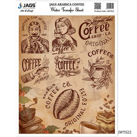 Jags Water Transfer Sheet Arabica Coffee JWTS22