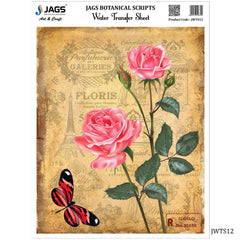 Jags Water Transfer Sheet Botanical Scripts JWTS12