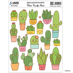 JAGS Water Transfer Sheet Cactus Plants JVMW02