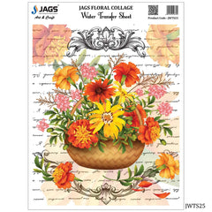 Jags Water Transfer Sheet Floral Collage JWTS25
