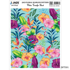 Jags Water Transfer Sheet Floral Seamless JWTS01
