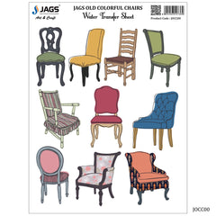 JAGS Water Transfer Sheet Old Colorful ChairJOCC00
