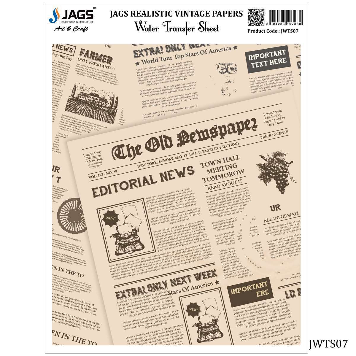 Jags Water Transfer Sheet REALISTIC VINTAGE JWTS07