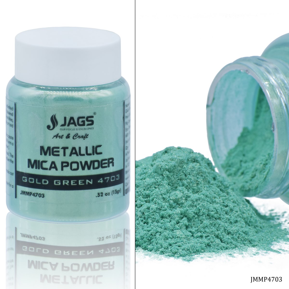 Jags Metallic Mica Powder 15Gms Gold Green 4703 JMMP4703