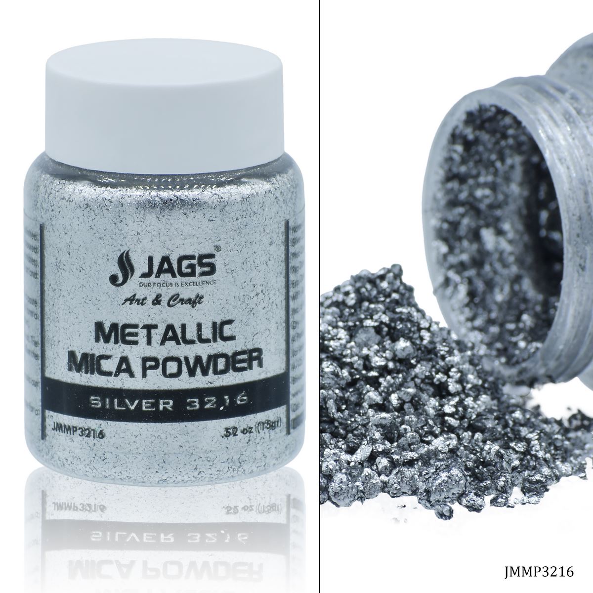 Jags Metallic Mica Powder 15Gms Silver 3216 JMMP3216
