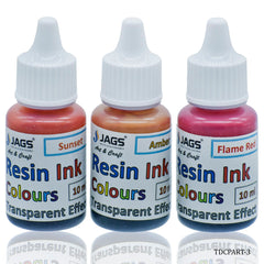 Jags Resin Ink Colours Transpent Effect Set Of 3Ps TDCPART-3