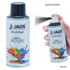 Jags Spray Ultra Acrylic 150ml Black Glossy 701 JSUA701