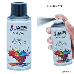 Jags Spray Ultra Acrylic 150ml Black Matt 703 JSUA703