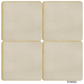 Tea Coaster MDF Square 3.9Inch 2MM 4Pcs Set TCMS02