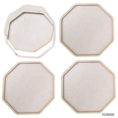 Tea Coaster Whith Ring MDF Hexagon 4Inch 4Pcs Set TCMH00