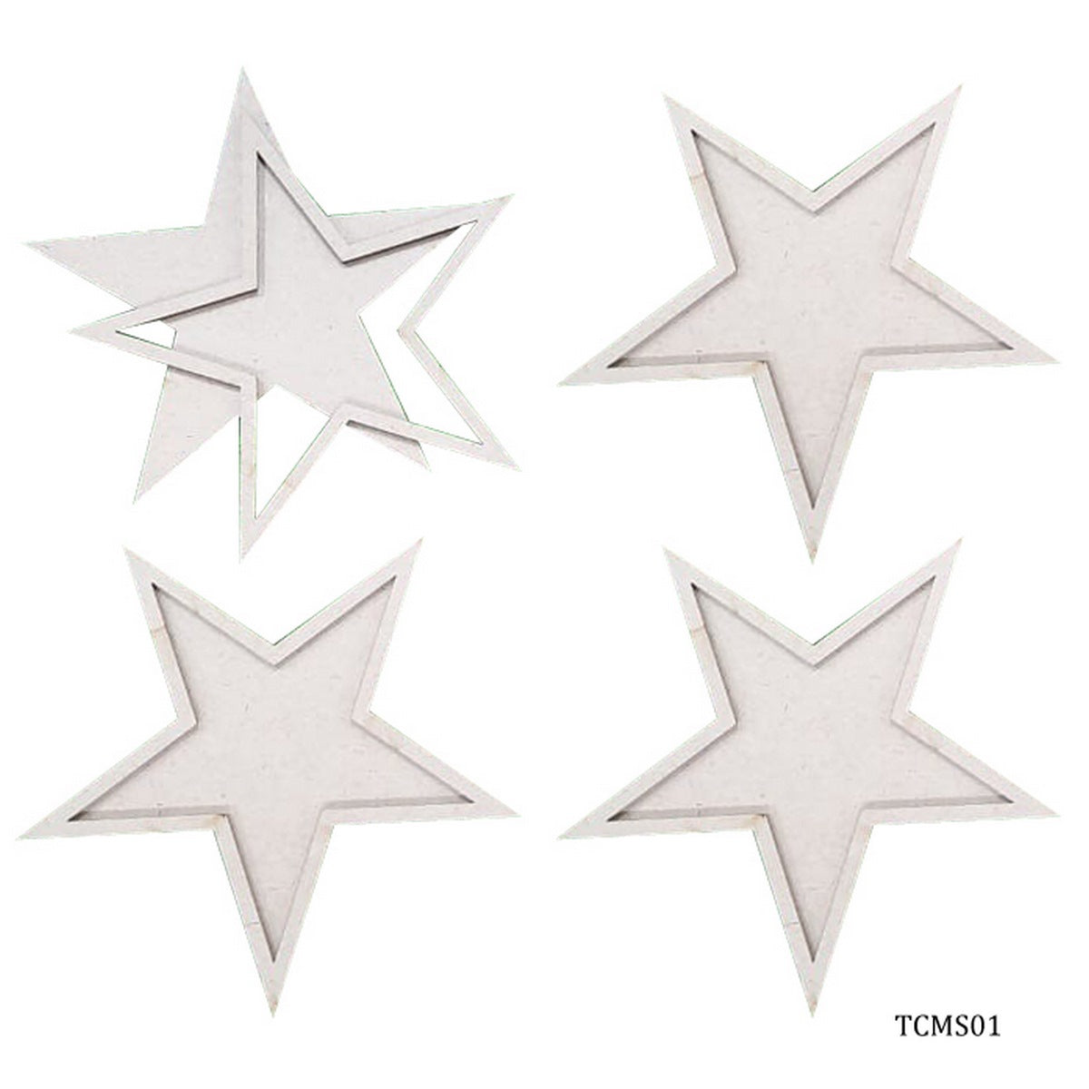 Tea Coaster Whith Ring MDF Star 4Inch 4Pcs Set TCMS01