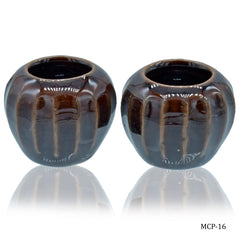 Miniature Ceramics Flower Pot 2 Pcs Set Mix Colour MCP-16
