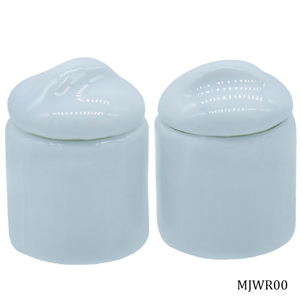 Miniature Ceramics Jar White Round 2 Pcs Set MJWR00