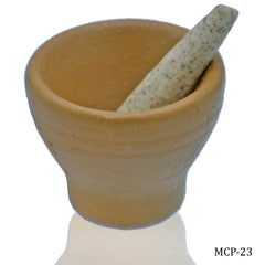 Miniature Ceramics Mortar Okhali 1P Set Brown MCP-23