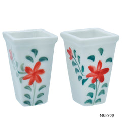 Miniature Ceramics Pot Square 2 Pcs Set MCPS00