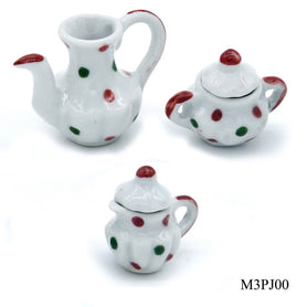 Miniature Ceramics Tea Pot Set Color Full M3PJ00