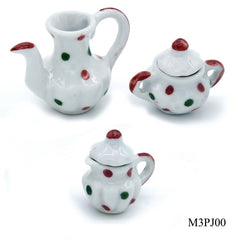 Miniature Ceramics Tea Pot Set Color Full M3PJ00