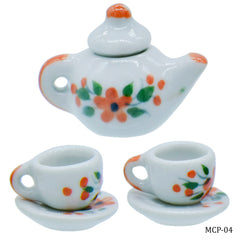 Miniature Ceramics Tea Pot Set Color Full MCP-04