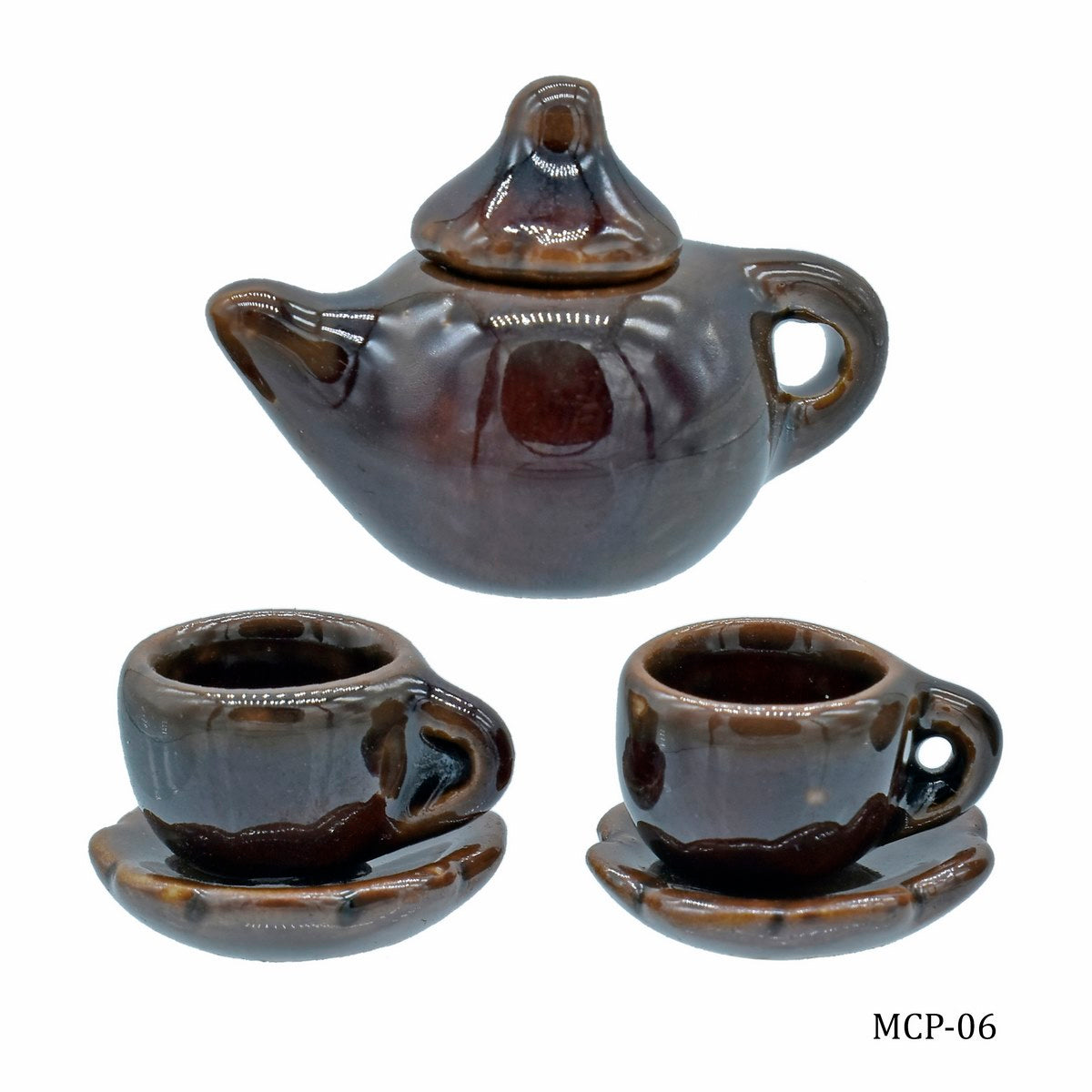 Miniature Ceramics Tea Pot Set Color Full MCP-06