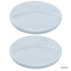 Miniature Ceramics White Round 2 Pcs Set 4in1 MCWR03