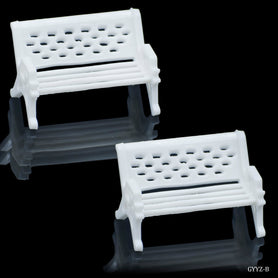 Miniature Model White Bench Set Of 2 Pics B GYYZ-B