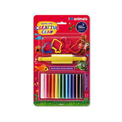 Rangeela Creative Clay | Pack Of 12 | 150g Clay & 4 Moulds