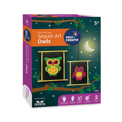 Pidilite Fevicreate Make Your Own Sequin Art Owl Learning Craft and DIY Kit