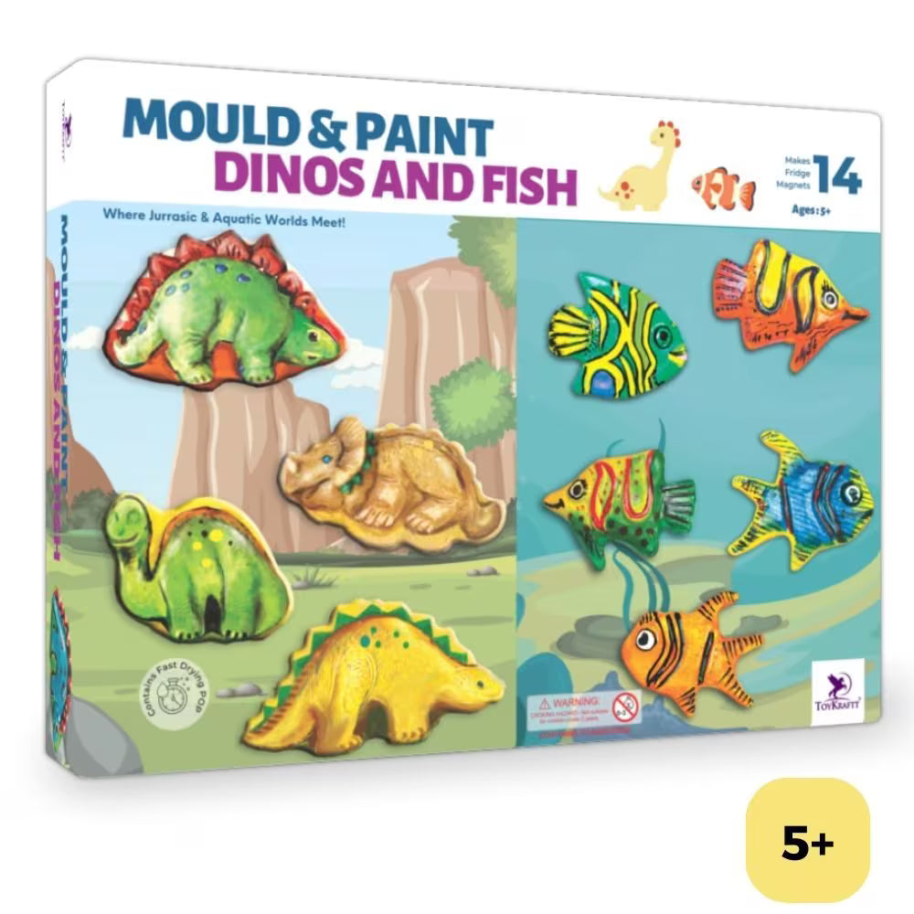 Mould & Paint Dinos & Under Water - DIY Craft Kit, Kids Activity for 5 Years & Above