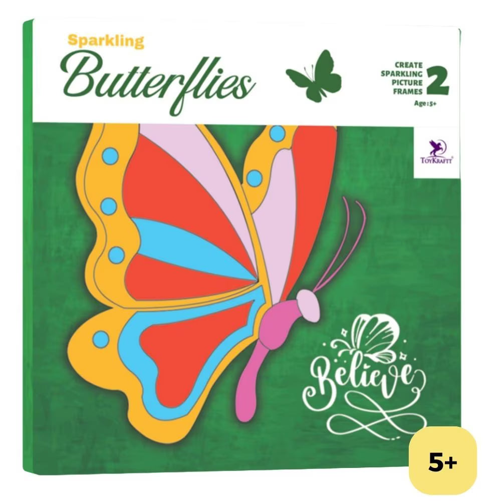 Sparkling Butterflies Sand & Sequin Art & Craft Kit For Kids 5 Years & Above