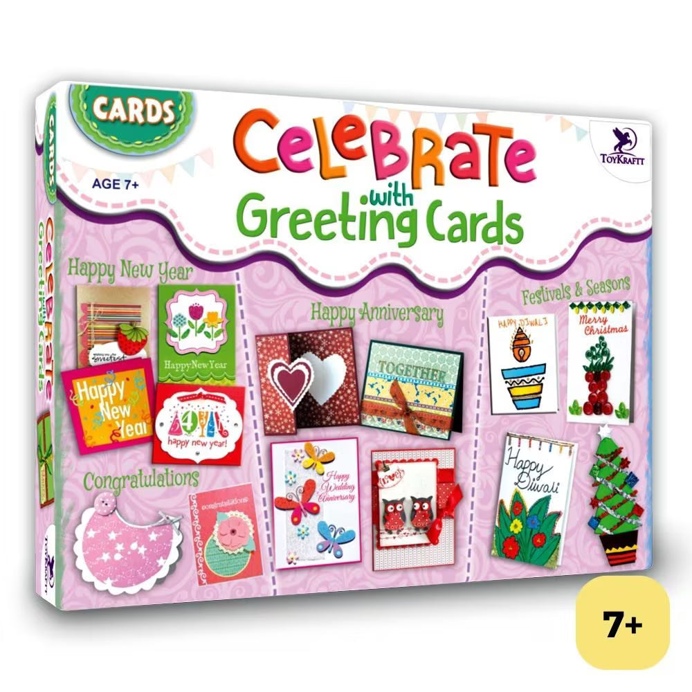 Celebrate With Greeting Cards - Card Making DIY Art & Craft Kit for 7 Years Above