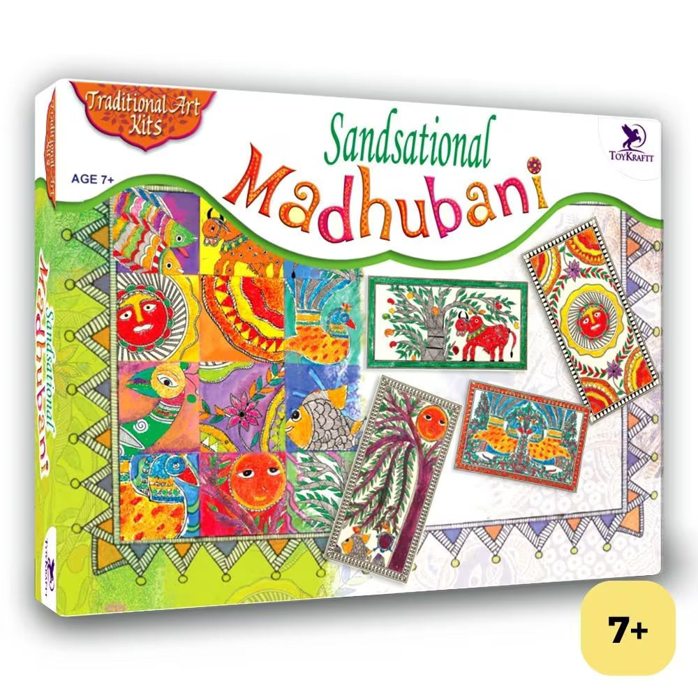 Sand Art Kit for Kids, Sandsational Madhubani Design, Art & Craft Set, Sand Art Maker for Kids 7-10