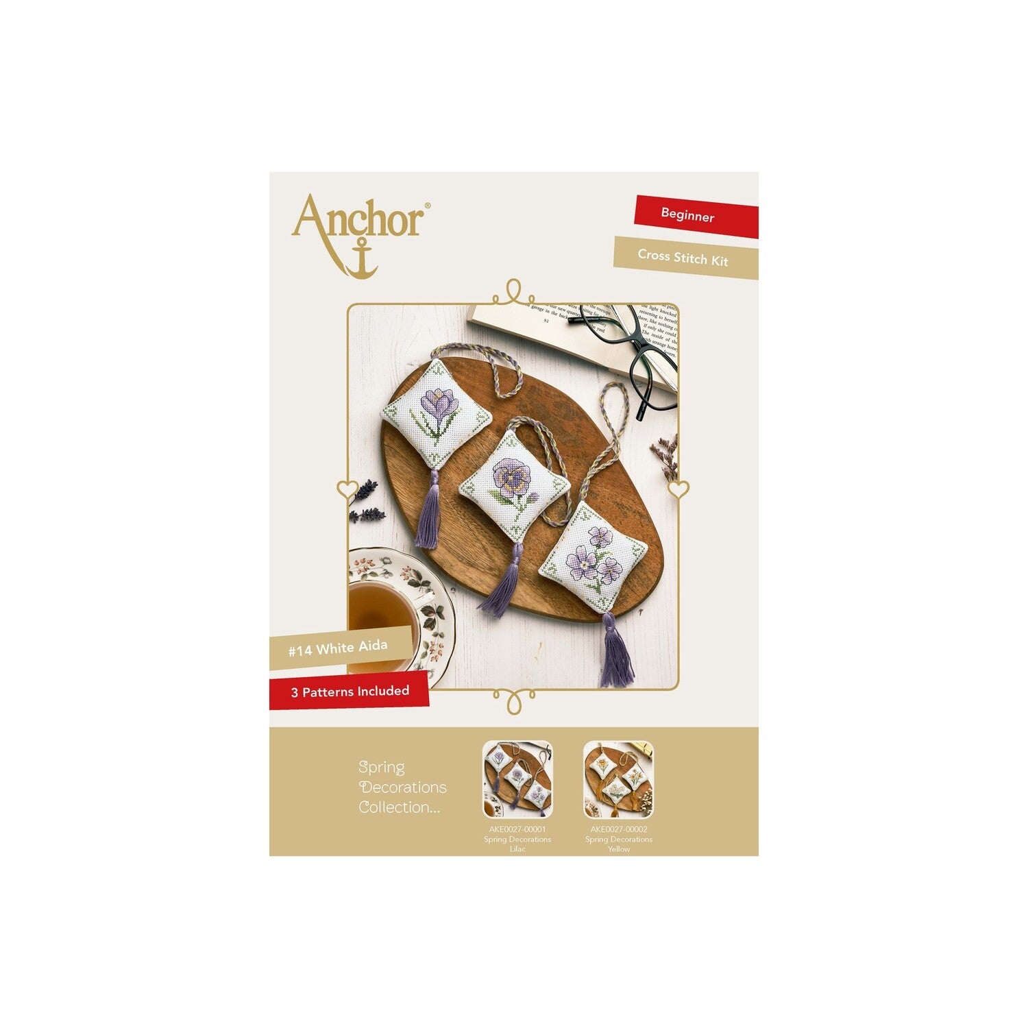 Anchor Starter Kit - Spring Cross Stitch Deco Kit Lilac