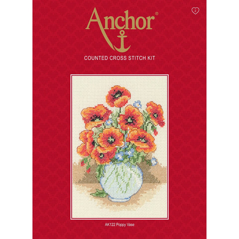 Anchor Starter Cross Stitch Kit - Poppy Vase