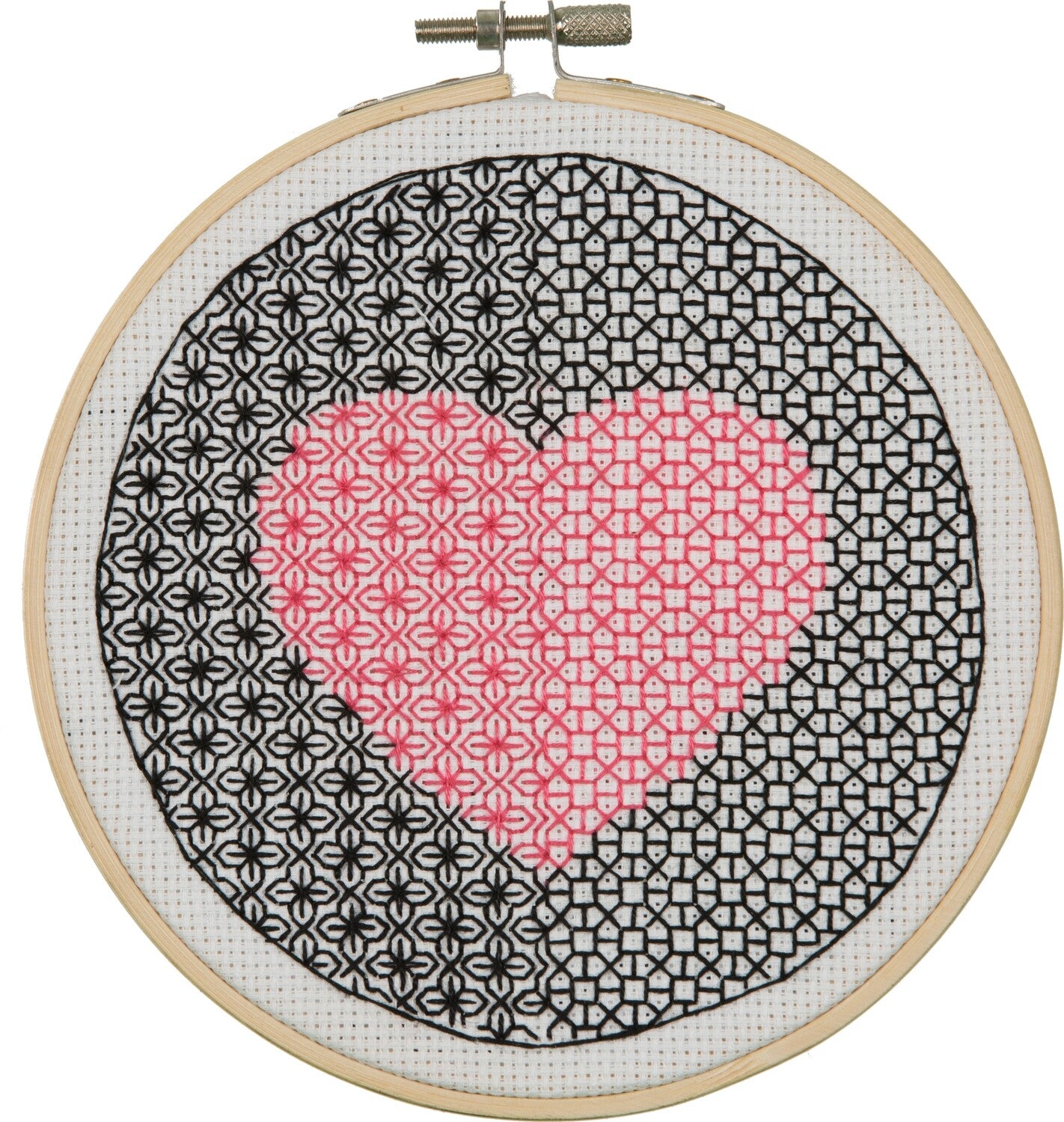 Anchor Essential Kit - Modern Blackwork Kit - Heart