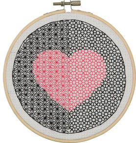 Anchor Essential Kit - Modern Blackwork Kit - Heart