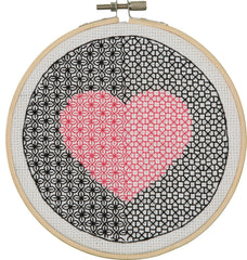 Anchor Essential Kit - Modern Blackwork Kit - Heart