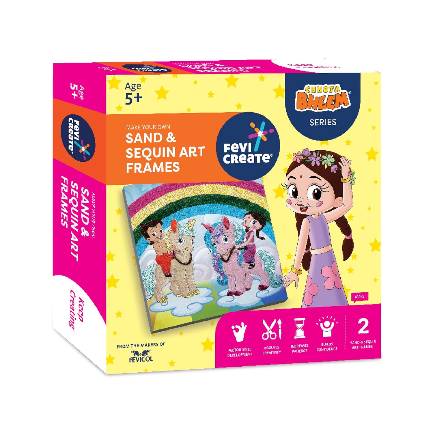 Fevicreate Make Your Own Sand & Sequin Art Frame Chhota Bheem Series | DIY Kit For Kids