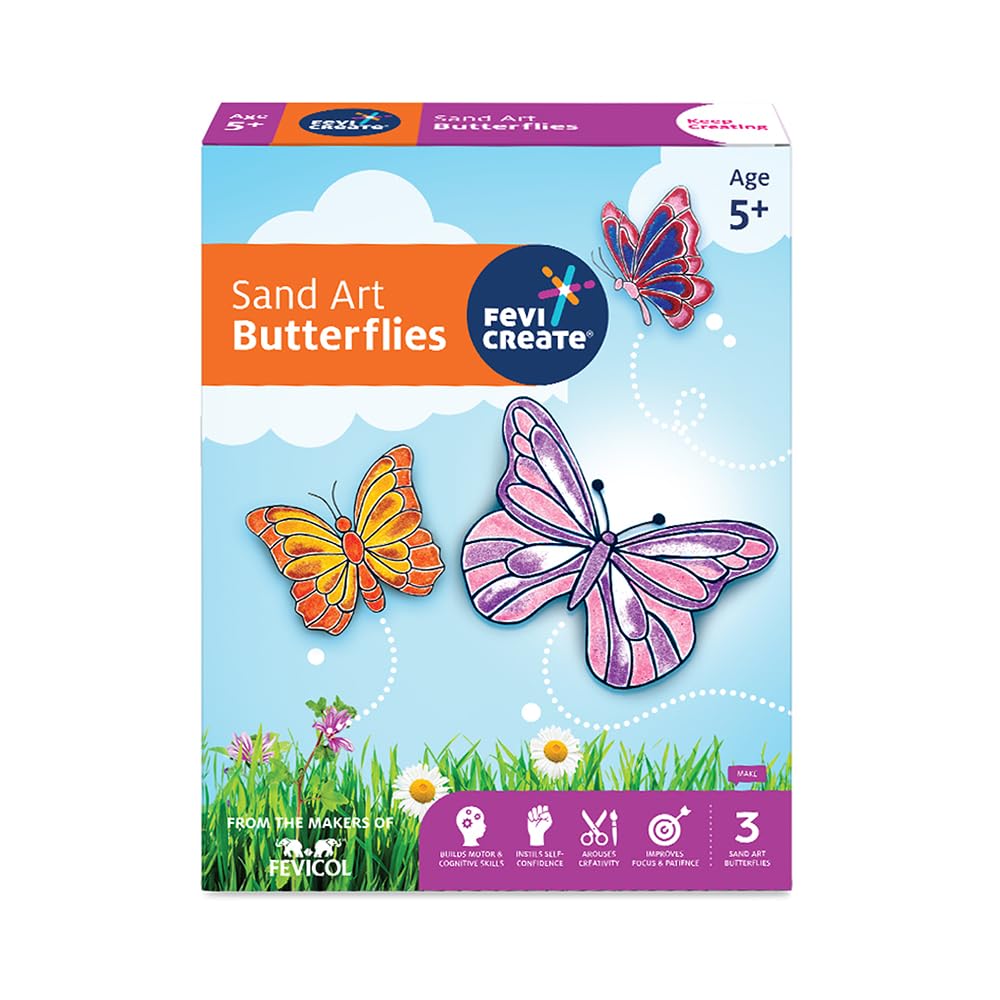 Fevicreate Make Your Own Sand Art Butterflies | DIY Kit For Kids